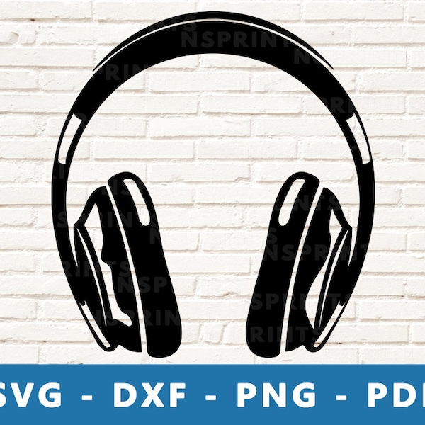 Headphones SVG, Headphones PNG, DJ Headphones Vector, Over Ear Headphones Clipart, Earphones Svg, Headphones Cut File for Cricut Silhouette