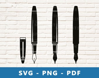 Fountain Pen SVG, Ink Pen PNG, Pen Clipart, Pen Vector, Pen Stencil, Pen Cut File, Pen , Cricut Silhouette Silhouette File, Print At Home