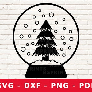 Snow Globe SVG, Christmas Globe PNG, Snow Globe Clipart, Christmas Svg, Winter Globe Cut File, Snow Globe Cricut Silhouette Cut File