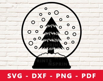 Snow Globe SVG, Christmas Globe PNG, Snow Globe Clipart, Christmas Svg, Winter Globe Cut File, Snow Globe Cricut Silhouette Cut File