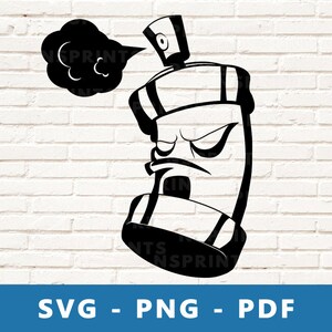 スプレー ペイント SVG、スプレー ペイント PNG、グラフィティ クリップアート、グラフィティ ペイント カット ファイル、Cricut シルエット ファイル用ペイント缶ベクター、自宅で印刷