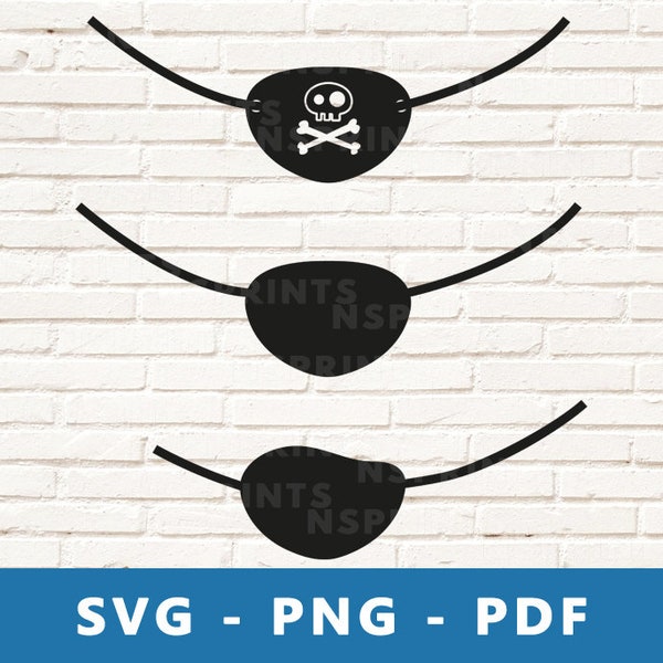 Eye Patch SVG, Pirate Patch PNG, Pirate Eye Patch Clipart, Pirate Party Vector, Pirate Eye Patch Image for Cricut Silhouette  Cut File