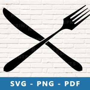 Vork mes SVG, mes vork PNG, keukengerei gesneden bestand, bestek clipart, restaurant logo SVG, eten vector, Cricut silhouet, print thuis