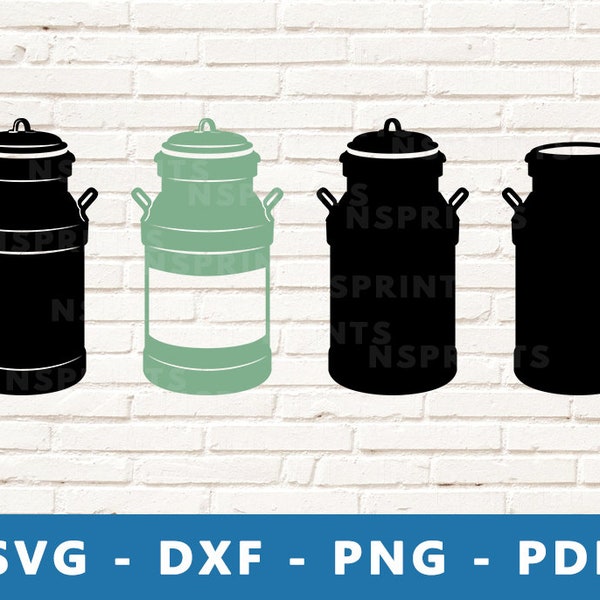 Milk Can SVG, Milk Container PNG, Farm Milk Can Clipart, Dairy Milk Can Vector, Vintage Milk Can Cricut Silhouette Cut File