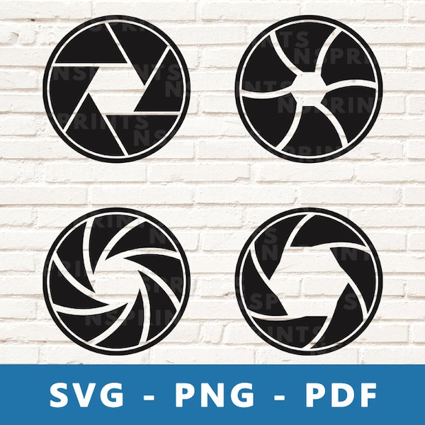 Camera Shutter SVG, Shutter PNG, Photography Clipart, Photo Cut File, Photographer Icon Stencil, Cricut Silhouette Cut File, Print At Home