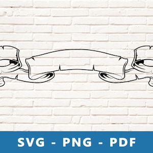ruban de bannière vintage SVG, vecteur de ruban de bannière, fichier de coupe de ruban, clipart de bannière vierge, bannière pour fichier de silhouette Cricut, impression à la maison