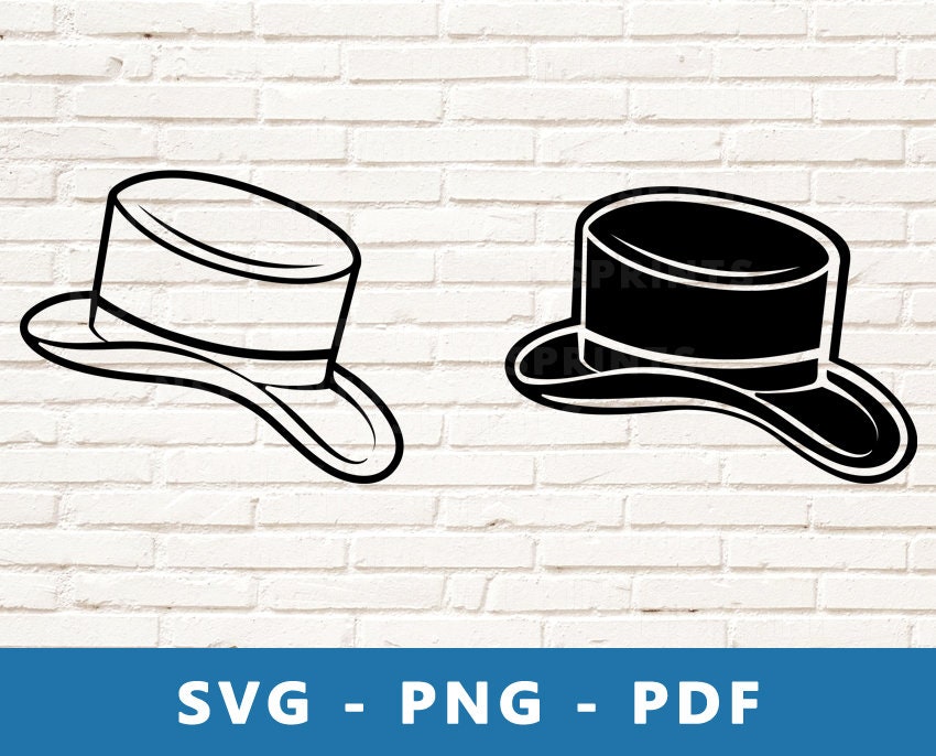 Top Hat SVG Gabmbler Hat PNG Prince Hat 