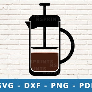 French Press Svg, French Press Png, Coffee Svg, French Press Clipart, French Press Cut File for Cricut & Silhouette, French Press Vector