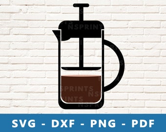 French Press Svg, French Press Png, Coffee Svg, French Press Clipart, French Press Cut File for Cricut & Silhouette, French Press Vector