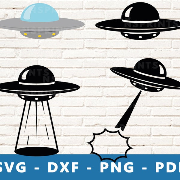 UFO Svg, Ufo Png, Alien Invasion Svg, Ufo Clipart, Ufo Vector, Spaceship Svg, Ufo Cut File, Ufo Cricut Silhouette File, Ufo Vector Set