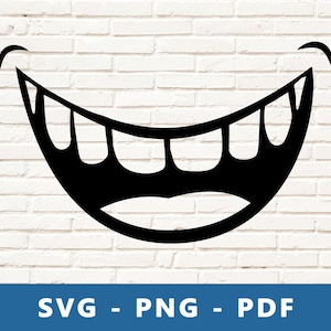 Smile SVG, Smile Teeth SVG, Smiling Cut File, Smile Stencil, Smiley Cricut Silhouette Cut File, Print At Home image 1