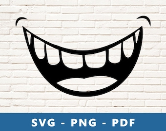 Smile SVG, Smile Teeth SVG, Smiling Cut File, Smile Stencil, Smiley Cricut Silhouette Cut File, Print At Home