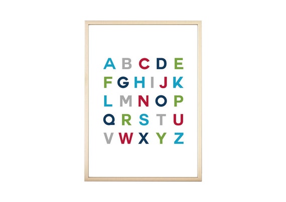 Colorful Alphabet Print Alphabet Nursery Art Homeschool | Etsy