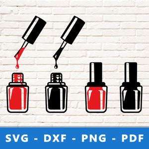 Puede incluir: Cuatro botellas de esmalte de uñas, dos con esmalte rojo y dos con esmalte negro. Dos botellas están abiertas con un pincel de esmalte de uñas rojo que gotea esmalte rojo.