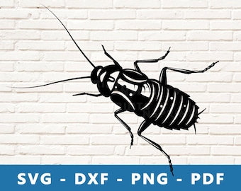 Cockroach Svg, Cockroach Insect Png, Pest Clipart, Cockroach Icon, Bug Cricut Cut File