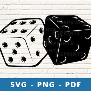 Dobbelstenen SVG, dobbelstenen PNG, dobbelstenen clipart, dobbelstenen gesneden bestand, dobbelstenen stencil, bordspellen Cricut silhouet snijden bestand, thuis afdrukken