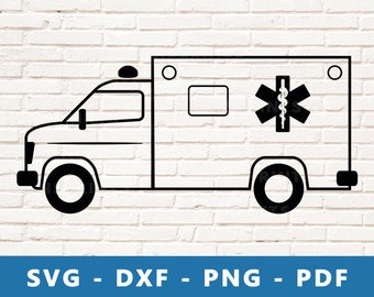 Ambulance SVG, Ambulance PNG, Ambulance Clipart, Ambulance Vector, Ambulance Cut File, Ambulance Vinyl, Ambulance Cricut Silhouette Cut File