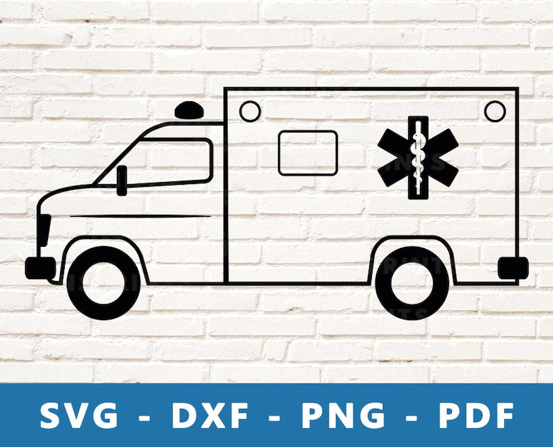 Ambulans SVG, ambulans PNG, ambulans Clipart, ambulansvektor, ambulansklippfil, ambulansvinyl, ambulans Cricut silhuettklippfil bild 1