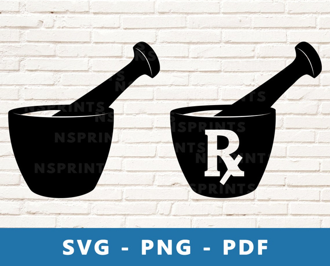Mortar and Pestle SVG Rx Mortar Svg Mortar Png Pharmacist Etsy