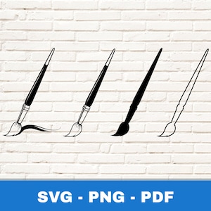 Pincel SVG, Pincel PNG, Pincel Clipart, Plantilla de pincel, Archivo de corte de pincel, Archivo de silueta Cricut, Imprimir en casa