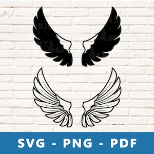 Eagle Wings SVG, Wings PNG, Wings Clipart, Wings Tattoo Vector, Wings Cut File, Wings Stencil, Cricut Silhouette Cut File, Print At Home