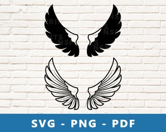 Eagle Wings SVG, Wings PNG, Wings Clipart, Wings Tattoo Vector, Wings Cut File, Wings Stencil, Cricut Silhouette Cut File, Print At Home