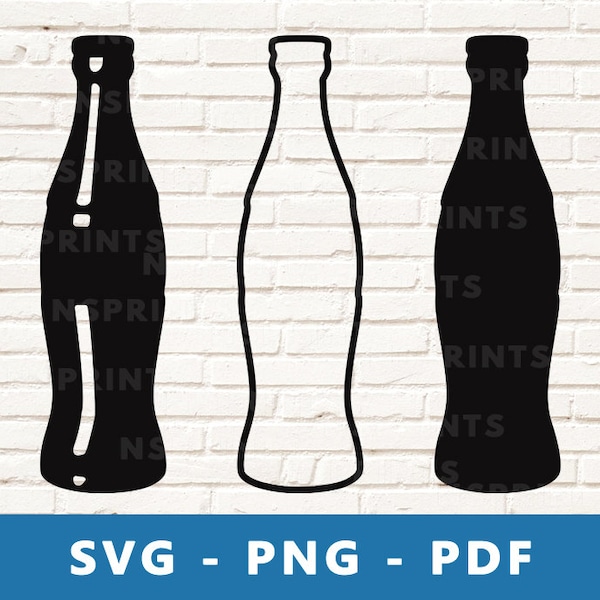 Soda Bottle SVG, Soda Bottle PNG, Soda Bottle Clipart, Soda Bottle Cut File, Soda Bottle Stencil,  Cricut Silhouette File, Print At Home