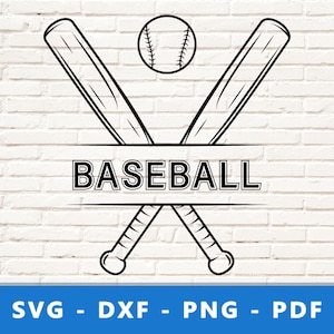 Baseball SVG, Logo baseballu, Kij baseballowy svg, Piłka baseballowa i kij, Piłka baseballowa svg, Baseball png, clipart baseballowy, baseball cricut