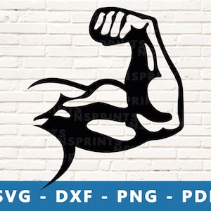 Muscle SVG, Muscle Arm Svg, Bodybuilder Arm PNG, Muscle Vector, Gym Clipart,  Gym Icon, Muscle Cut File for Cricut & Silhouette