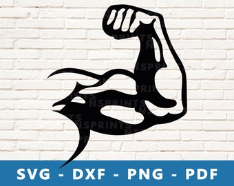 Muscle SVG, Muscle Arm Svg, Bodybuilder Arm PNG, Muscle Vector, Gym Clipart,  Gym Icon, Muscle Cut File for Cricut & Silhouette