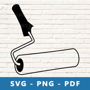 Rullo di vernice SVG, PNG di pittura, vettore di rullo di vernice, clipart pennello pittore, file di taglio per file Cricut Silhouette, stampa a casa