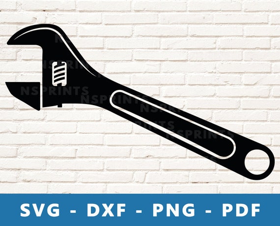 Monkey Wrench SVG, Adjustable Wrench PNG, Wrench Vector, Wrench Cut File,  Wrench Image for Cricut Silhouette Cut File, Print At Home