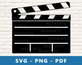 Clapperboard SVG, Clapperboard PNG, Director Tool Vector, Clapperboard Clipart, Clapperboard Vector, Movies Cricut Silhouette  Cut File