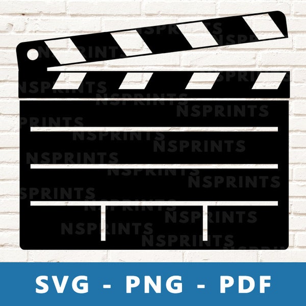 Clapperboard SVG, Clapperboard PNG, Director Tool Vector, Clapperboard Clipart, Clapperboard Vector, Movies Cricut Silhouette  Cut File