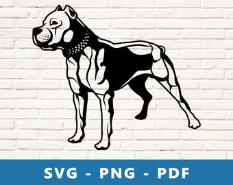 Pitbull SVG, Hund SVG, Pitbull, Pitbull Schnittdatei, Pitbull Schablone, Cricut Silhouette Schnittdatei, Print At Home