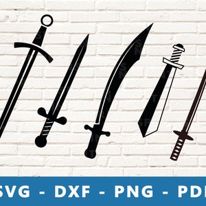 Sword SVG, Swords Svg, Sword Types PNG, Roman Sword Clipart, Ninja Sword Cut File, Viking Sword Vector, Pirate Sword Cricut Silhouette File