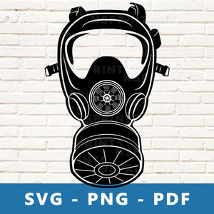 Gasmasker SVG, gasmasker PNG, gasmasker gesneden bestand, gasmasker clipart, gasmasker stencil, gasmasker vector voor Cricut silhouet/, print thuis