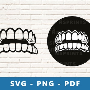 Dents SVG, PNG de dents, fichier de coupe de dents, pochoir de dents de bouche, vecteur de dents, Image de dents pour Cricut Silhouette coupe fichier, impression à la maison
