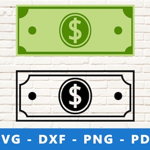 Banconota da un dollaro SVG, Soldi Svg, Dollaro Png, Clipart delle banconote, File di taglio contanti, Vettore di cartamoneta, Dollaro Cricut, File SVG Cricut, Segno USD denaro