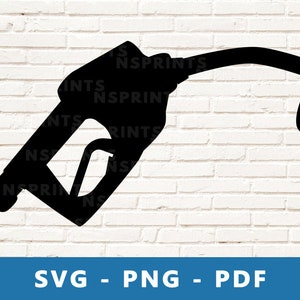 Gas mondstuk SVG, benzine mondstuk PNG, brandstof mondstuk clipart, benzine pomp gesneden bestand, Cricut silhouet snijden bestand, thuis afdrukken