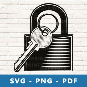Vorhängeschloss SVG, Vorhängeschloss und Schlüssel SVG, Pandlock PNG, Vorhängeschloss Clipart, Schloss Schablone, Schloss und Schlüssel Cricut Silhouette geschnitten Datei, Print At Home