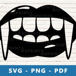 Crocs de vampire SVG, dents de vampire PNG, Clipart bouche de vampire, crocs de vampire coupe fichier, dents de vampire Cricut Silhouette coupe fichier, impression à la maison