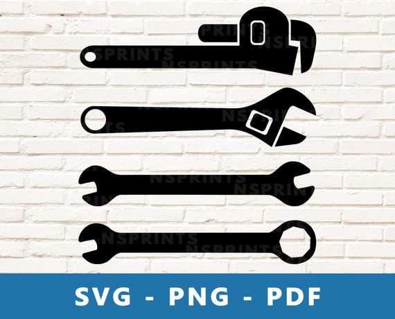 Monkey Wrench SVG, Adjustable Wrench PNG, Wrench Vector, Wrench Cut File,  Wrench Image for Cricut Silhouette Cut File, Print At Home
