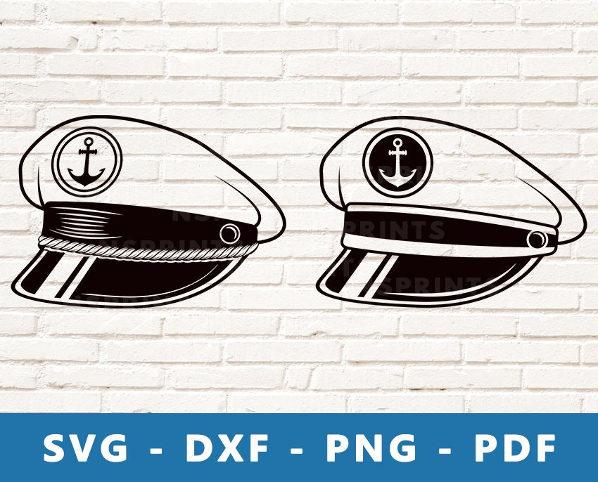 Captain Hat SVG Sailor Hat PNG Nautical Hat Vector Marine Etsy España