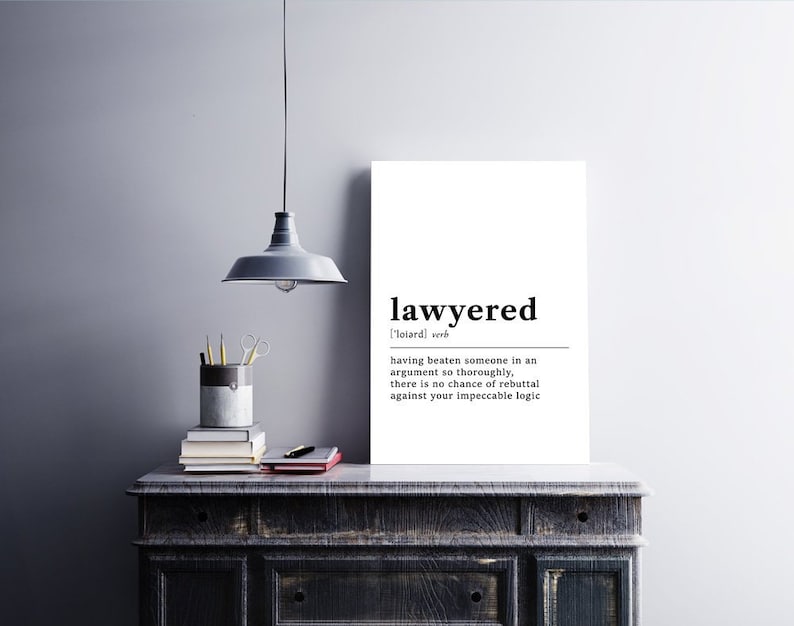 Lawyered Funny Dictionary Definition Printable Lawyer Funny Etsy