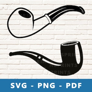 Cachimbo SVG, cachimbo PNG, arquivo de corte de cachimbo, vetor de cachimbo, silhueta cricut para fumar tabaco, imprimir em casa