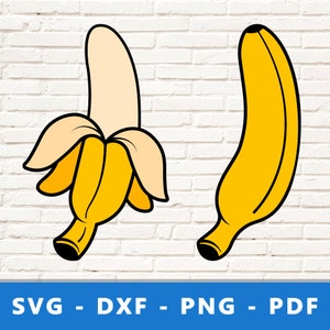 Banane SVG, PNG de banane pelée, vecteur de banane, clipart banane, cricut banane, silhouette banane, fichier coupé banane, laser banane
