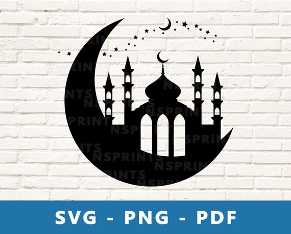Download Islamic Svg Islamic Png Crescent And Mosque Clipart Mosque Etsy