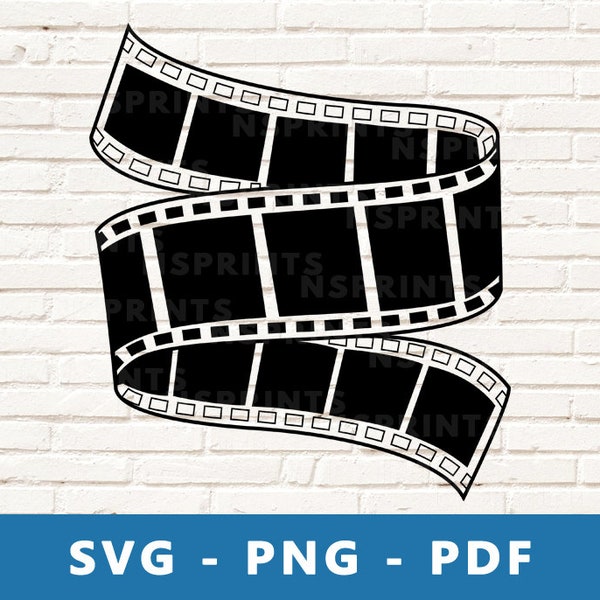 Film Strip SVG, Film Strip PNG, Vintage Film Clipart, Negative Film Tape Cut File, Film Strip Cricut Silhouette  Cut File, Print At Home