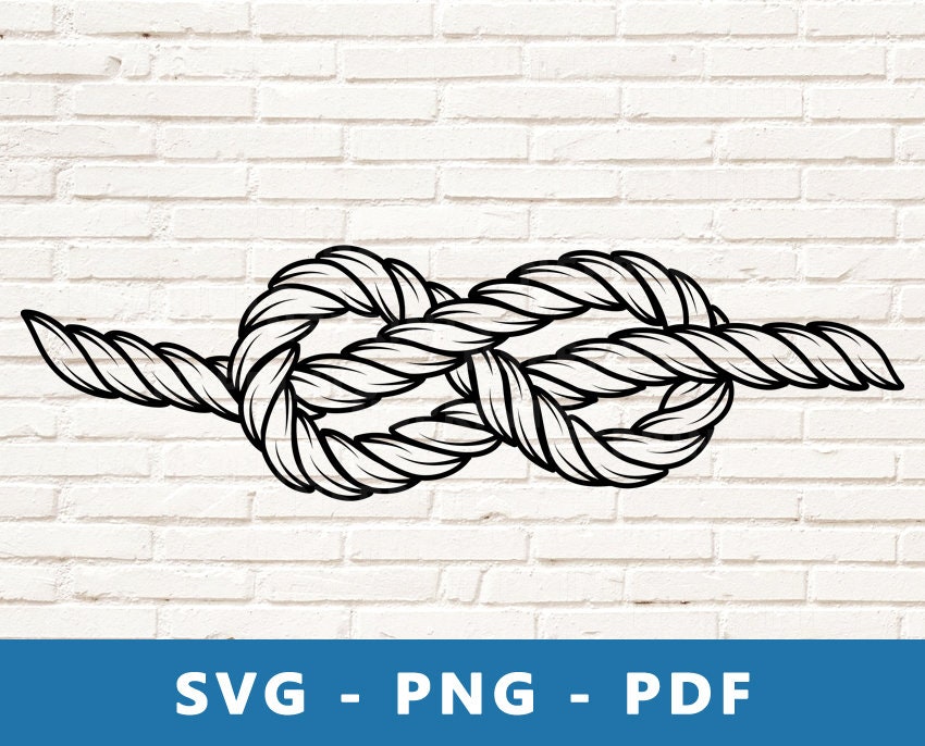 Rope SVG, Rope PNG, Rope Knot Clipart, Nautical Knot Cut File, Knot Vector,  Rope Cricut Silhouette Cut File, Print At Home